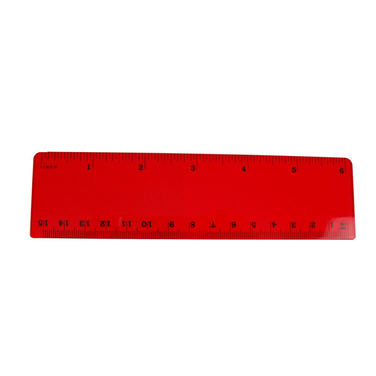 6 Inch Transparent Plastic Ruler with Metric and Inch Scales(Close Out) 6