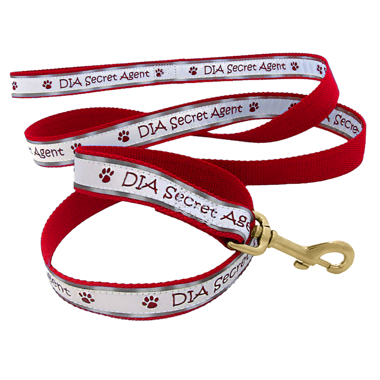 1" X 48" Woven Reflective Pet Leash w/ Gold Colored Hardware - "Elite" Weave