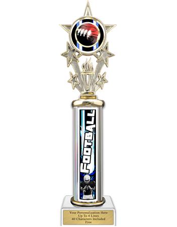 Trophy, 12" Action Matrix Football Blue 1 co 2