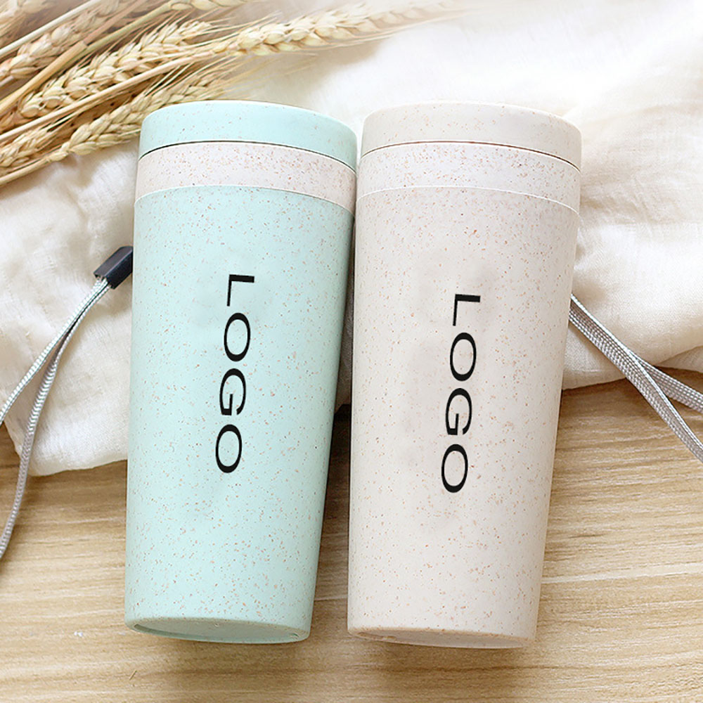Double Layer Wheat Straw Coffee Cup 10oz 2