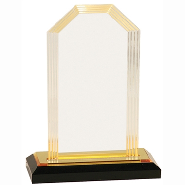 8 Inch Gold Step Clipped Corner Impress Acrylic Trophy 2