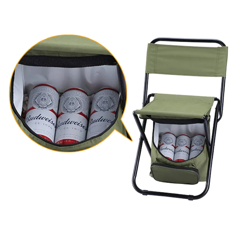 3-in-1 Portable Folding Chair Insulated Ice Bag and Backrest 8