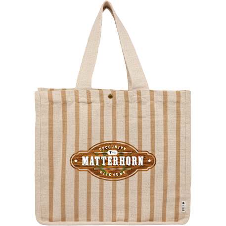 FEED Cotton and Jute Striped Tote 12
