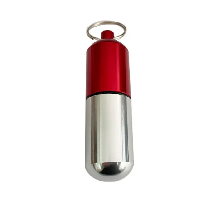 Metal Pill Box with Keychain 2