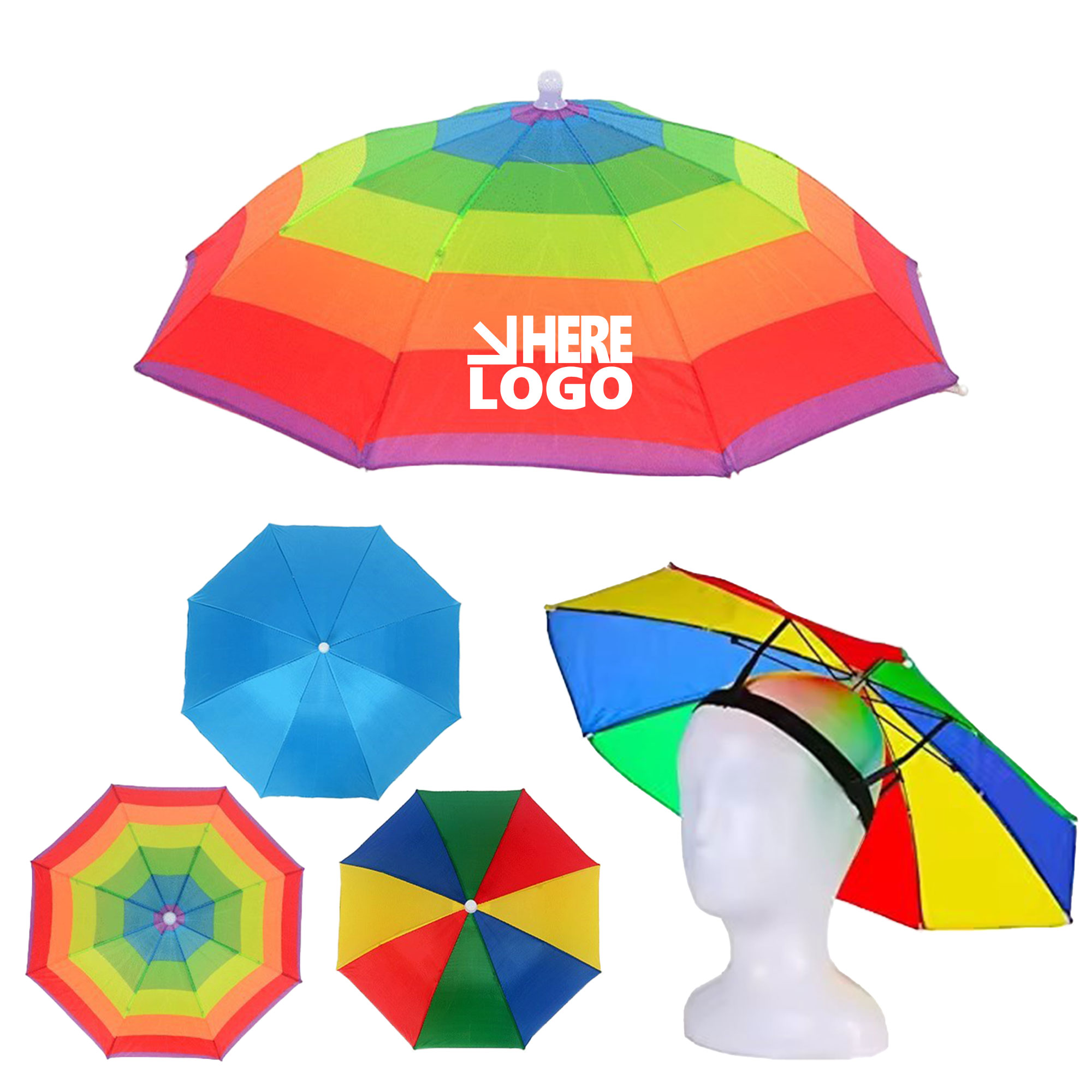 MOQ 50 Umbrella Hat 20.5" Hands-free 4