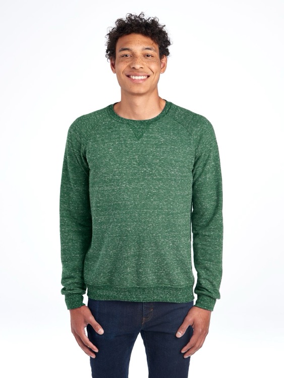 JERZEES Snow Heather Ring-Spun Unisex Raglan Crew 5