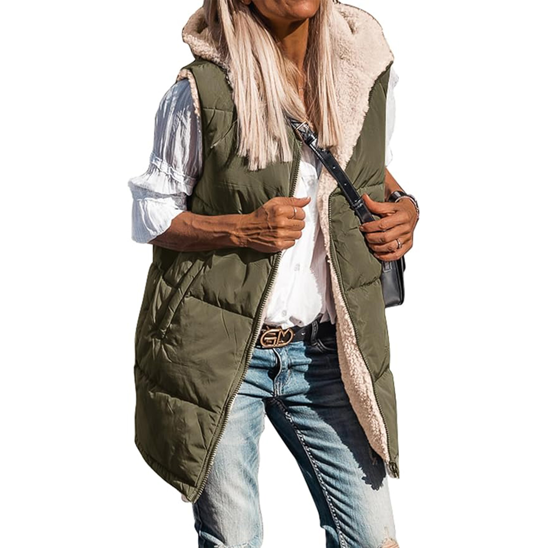 Winter Long Sleeveless Hooded Jacket 6