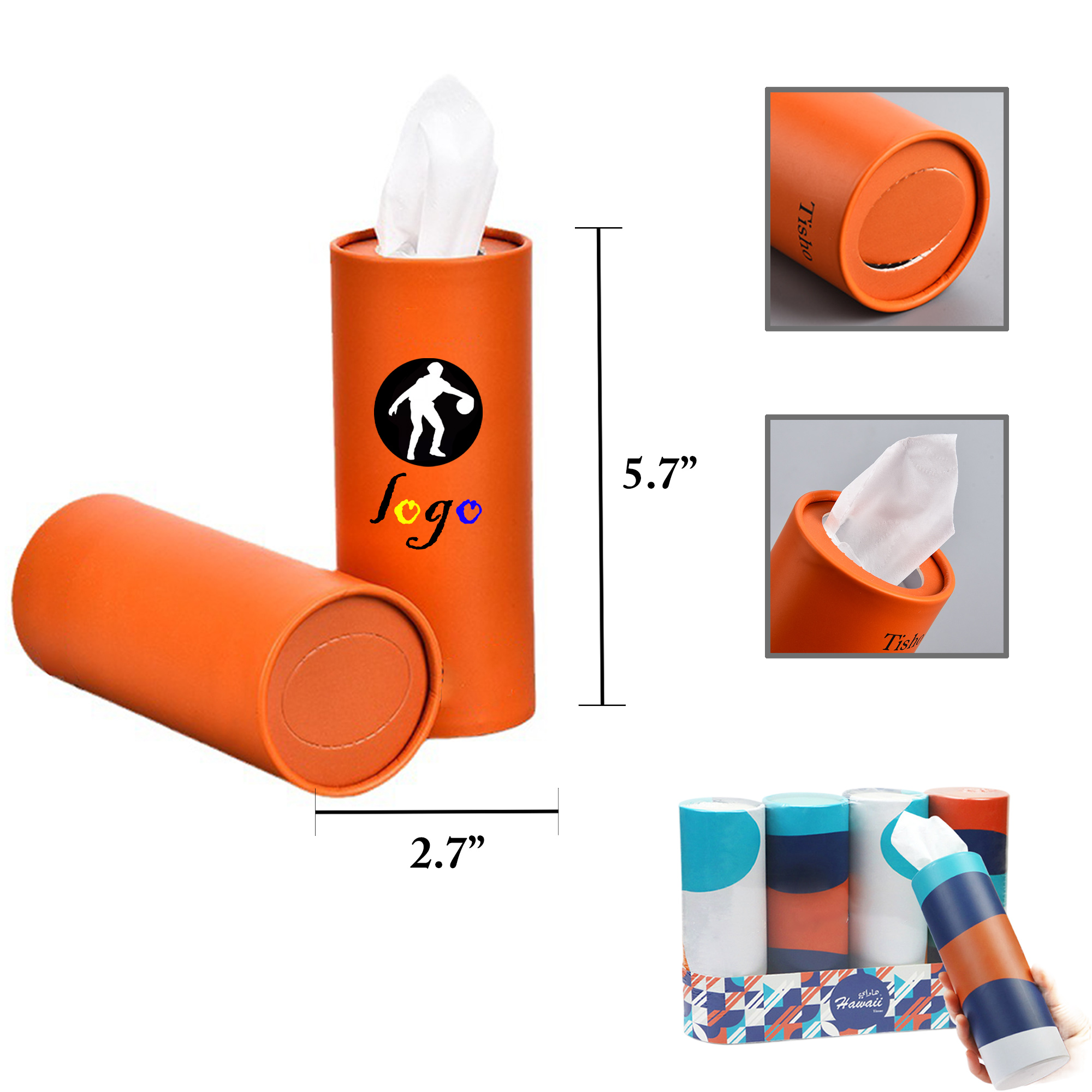 MOQ100 Round Car Tissue Holder Dispenser 2
