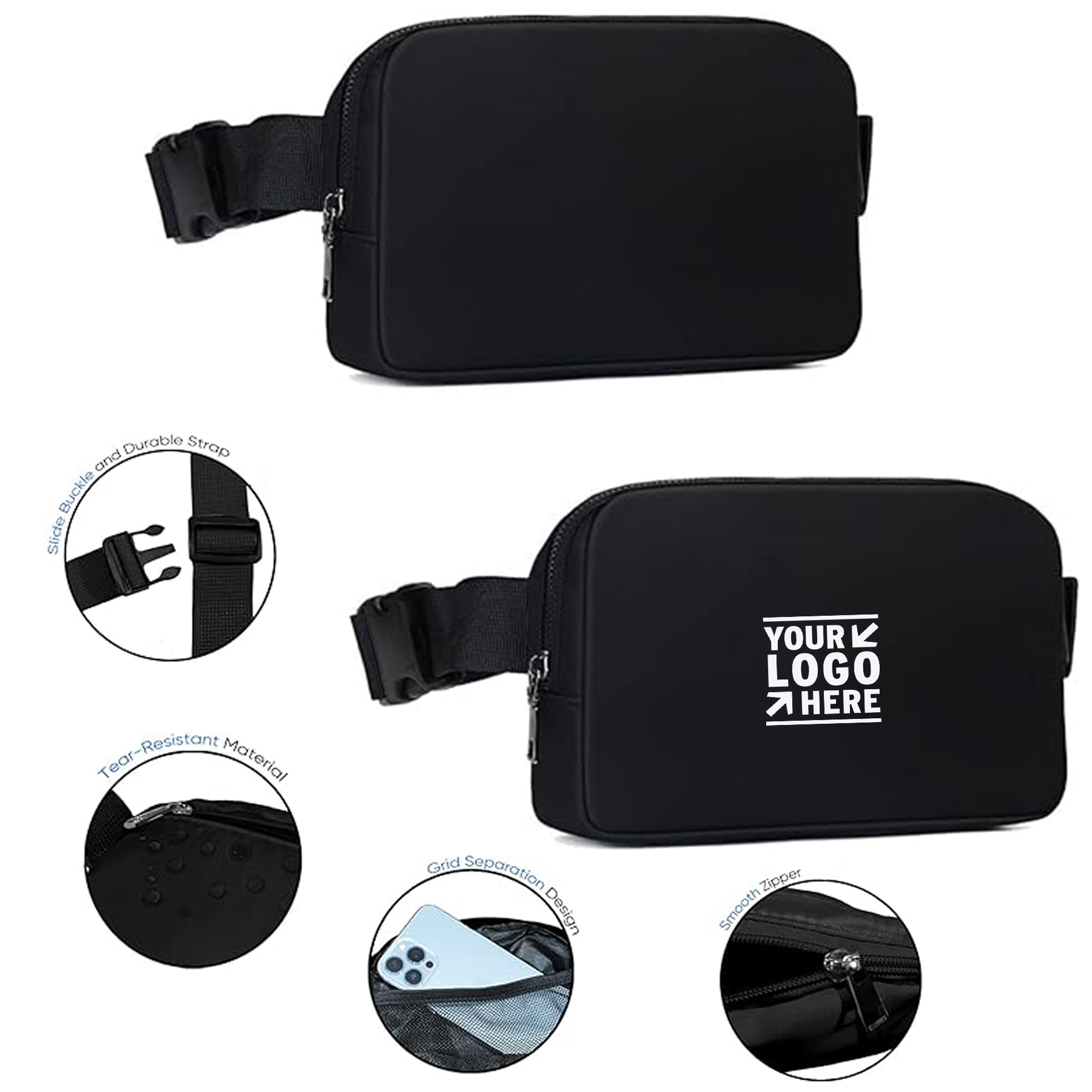 Women Men Fashion Belt Waist Bag Sport Running Crossbody Mini Fanny Pack With Adjustable Strap 2