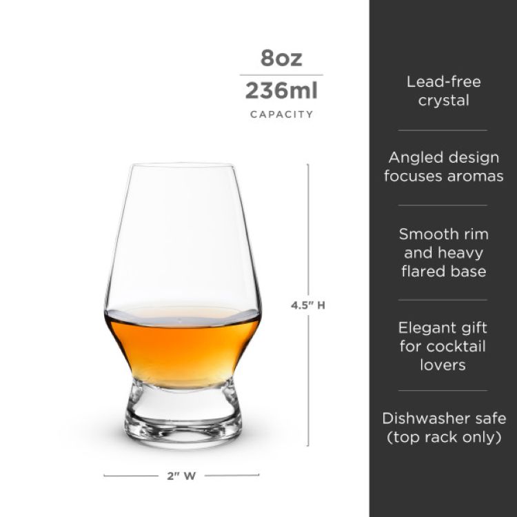 Viski® Raye Footed Crystal Scotch Glass, set of 2 3