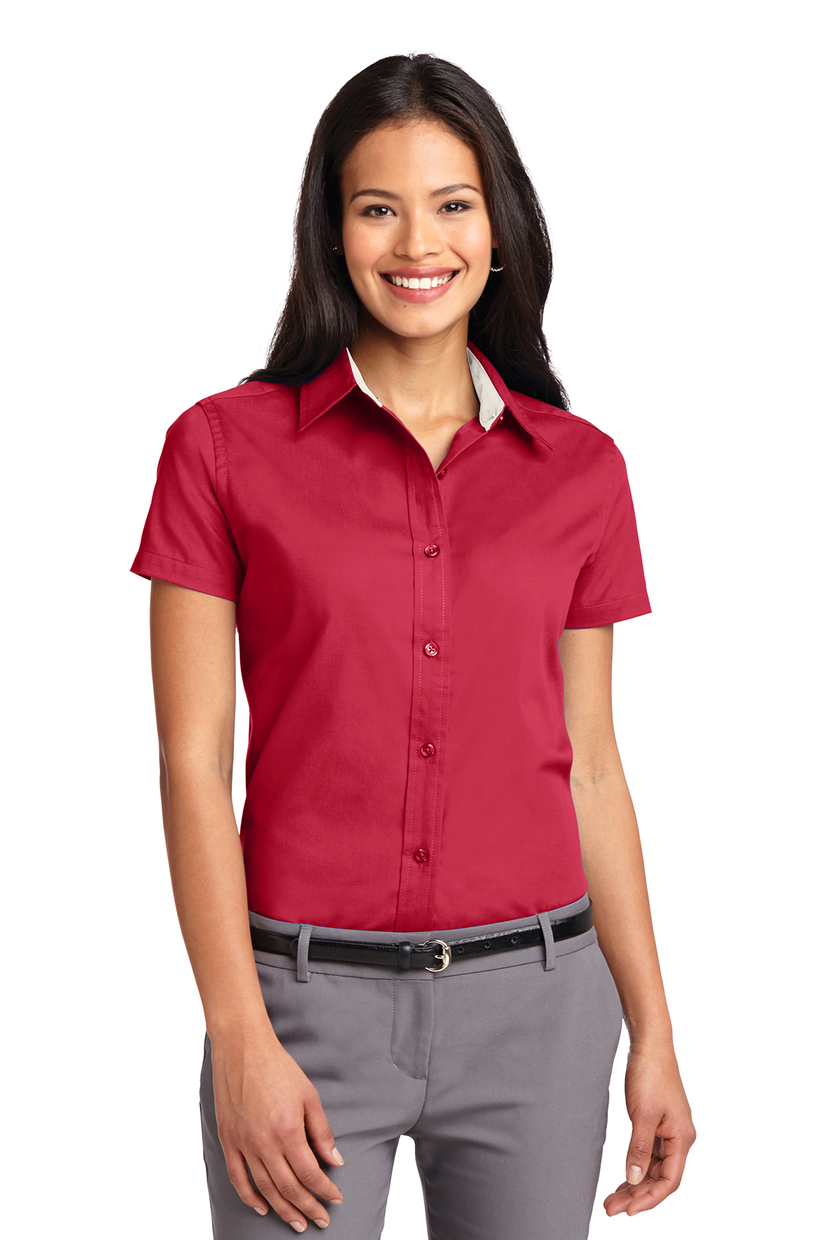 Ladies' Short Sleeve Oxford Button-Down Easy Care Shirts 13