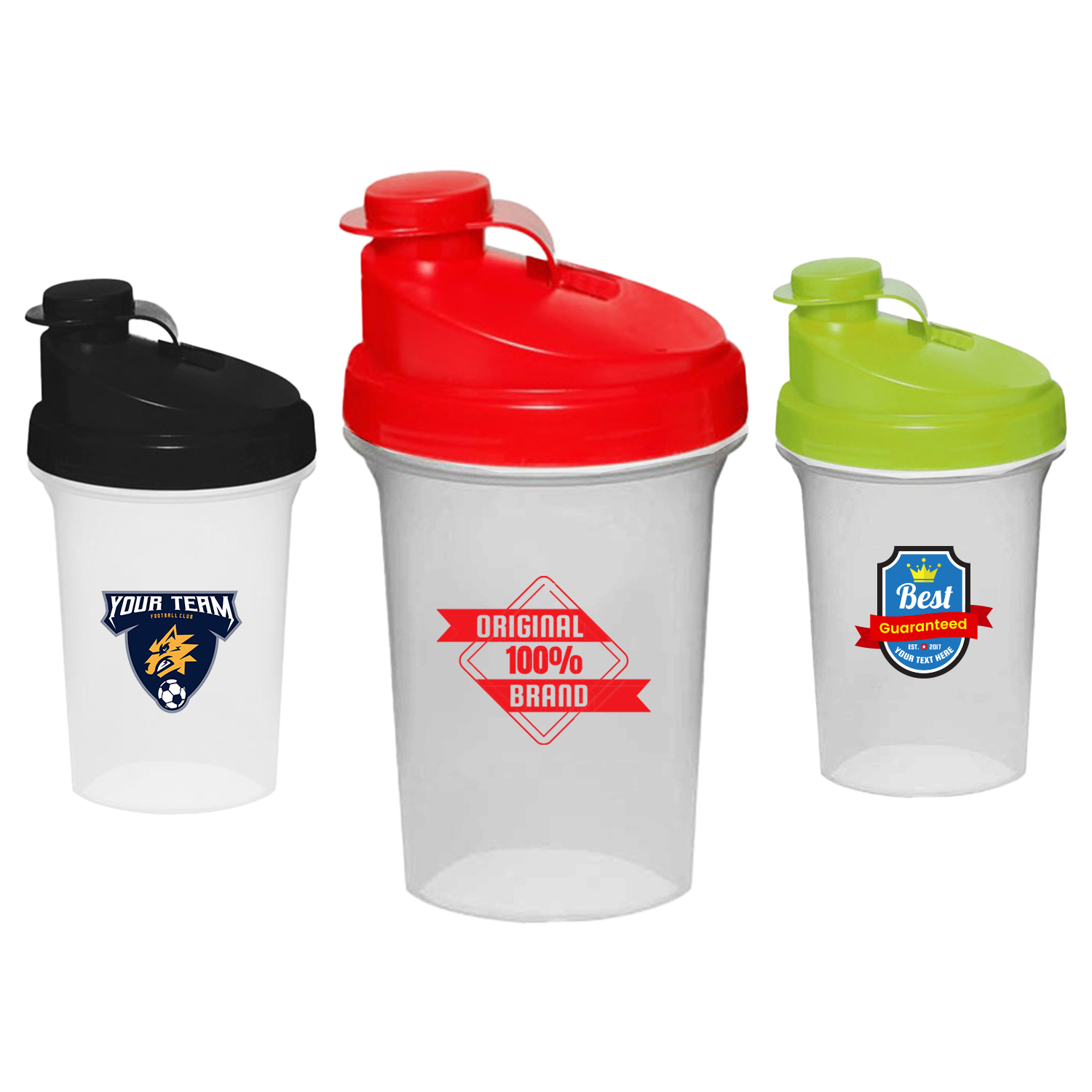 16 oz. Plastic Shaker Bottles w/ Custom Logo & Snap Lid 2