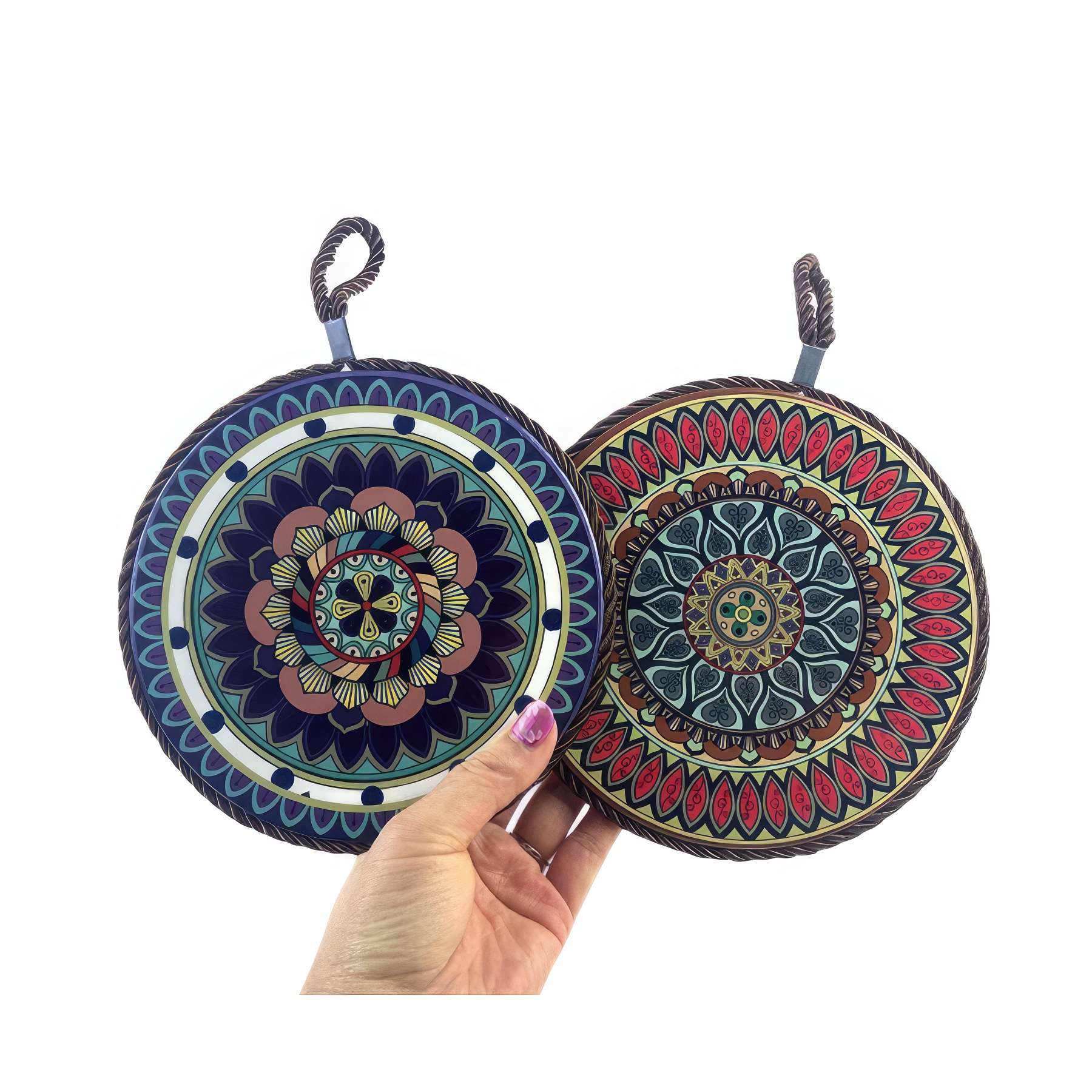 Custom 7 inch Ceramic Trivet with Hanging Loop 3