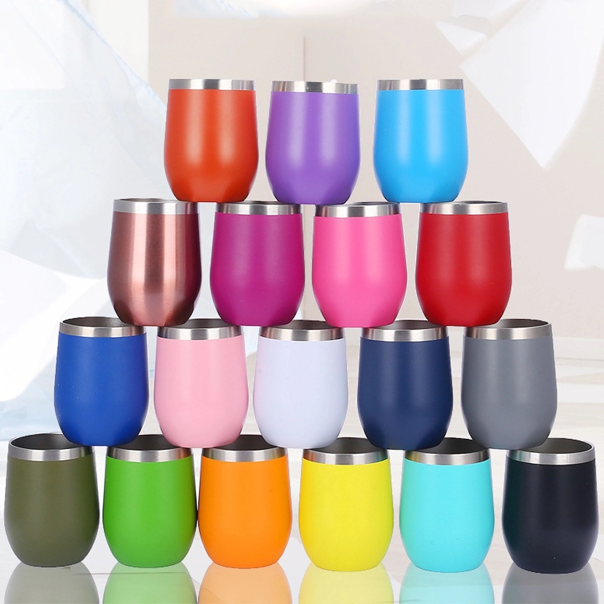 12Oz Stainless Steel Stemless Wine Tumbler With Lid 4