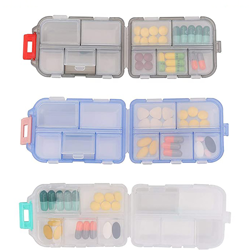 10 Grids Pill Cases Portable Travel Pill Organizer Box 25