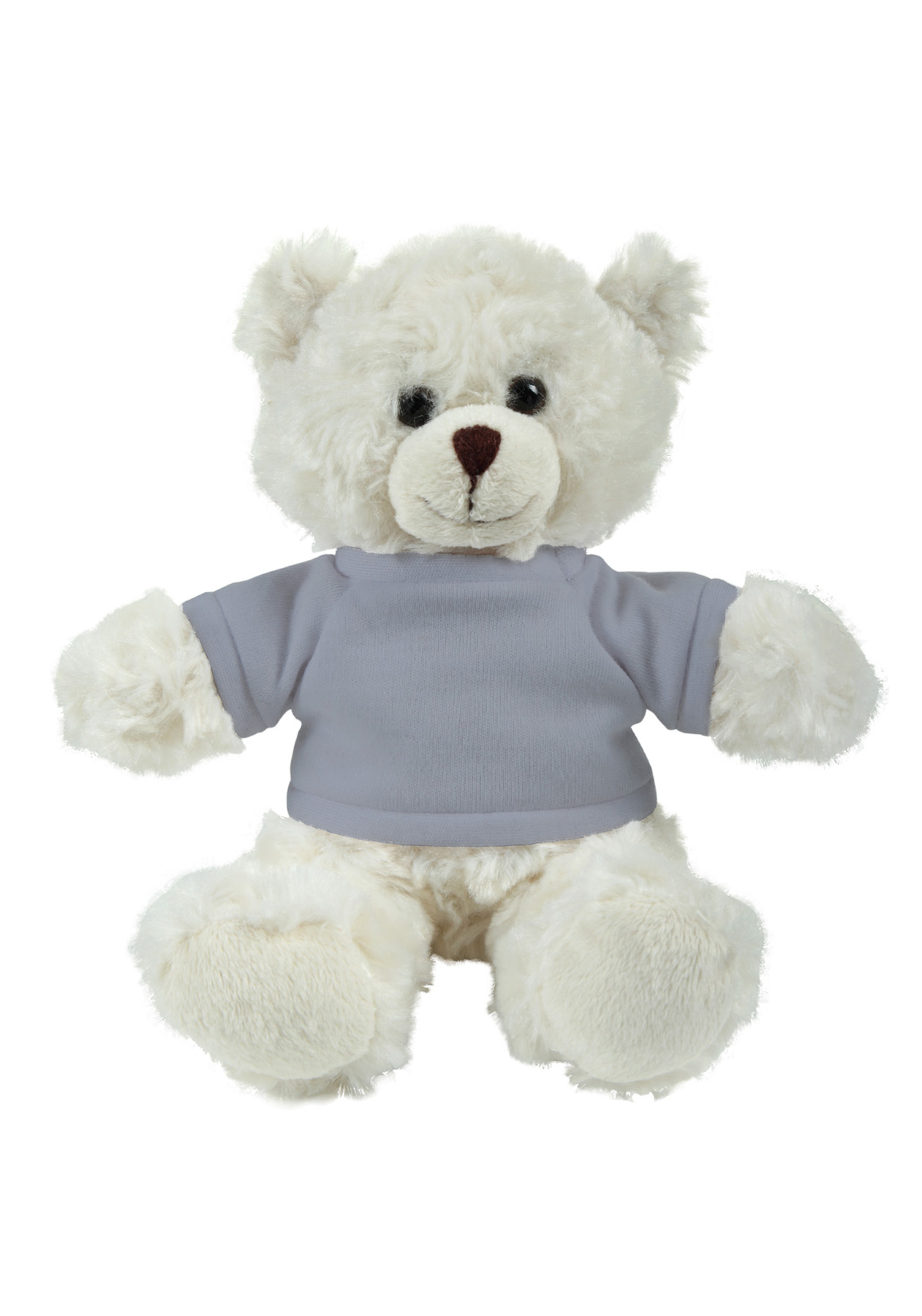 soft plush  Cream Curly Sitting Bear with t-shirt 4