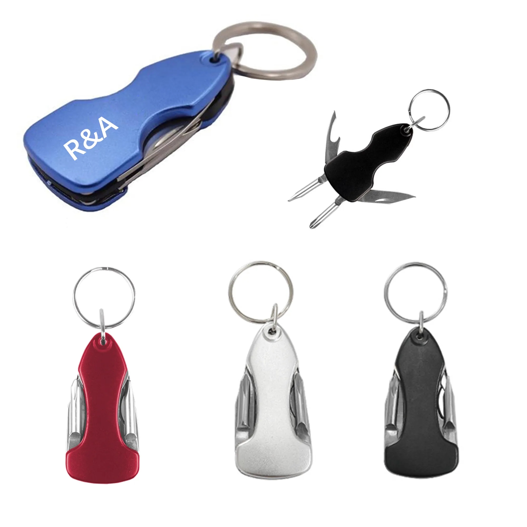 5 in 1 Screw Driver  Multi Function Keychain Tool Set