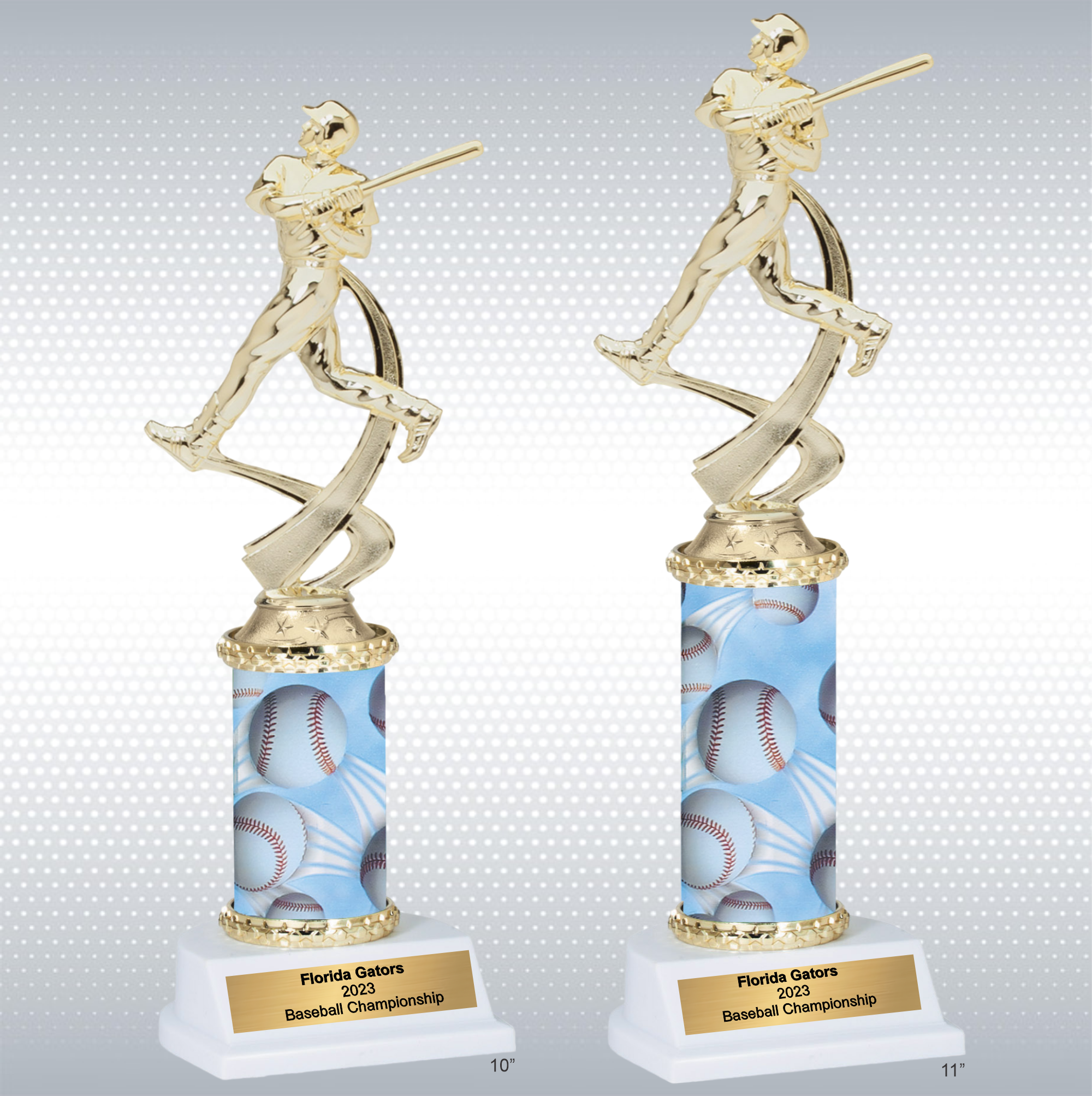 Assembled Male Baseball Trophy w/ White Base 6