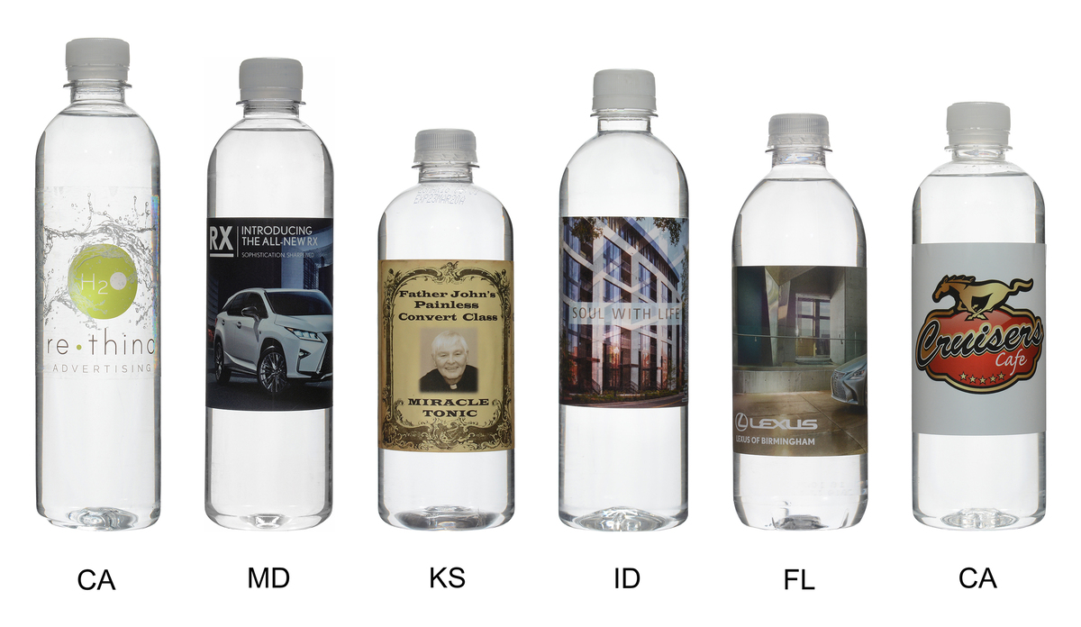 Custom Label 16.9 oz Short Bullet Bottled Water