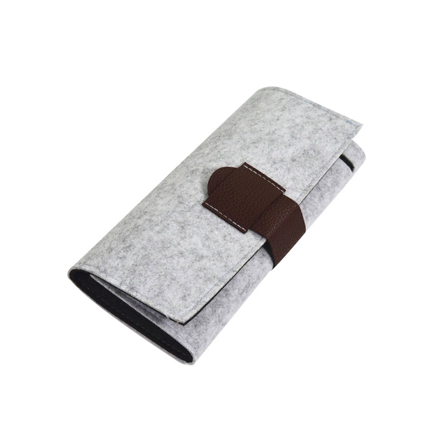 Portable Roll-up Felt Jewelry Roll Storage Bag 9