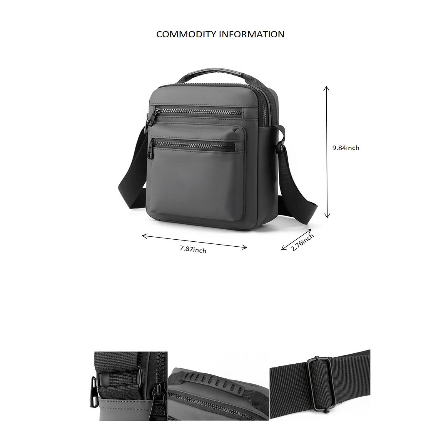 Men'S Waterproof Oxford Cloth Cross-Body Bag 5