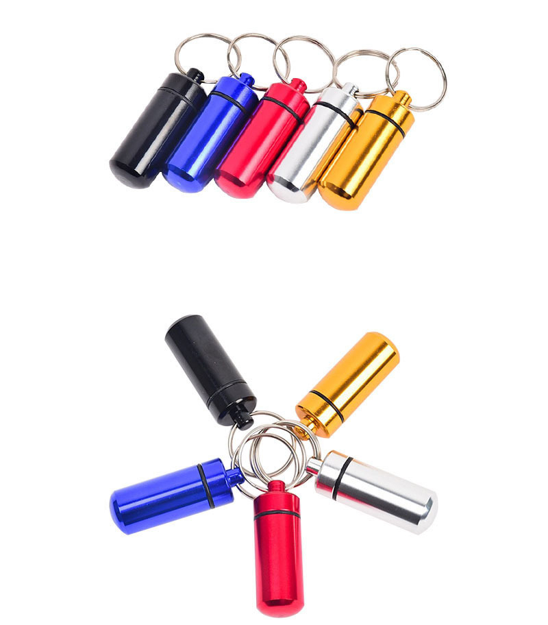 Custom Portable Waterproof Aluminum Travel Pill Holder Mini Keychain 1