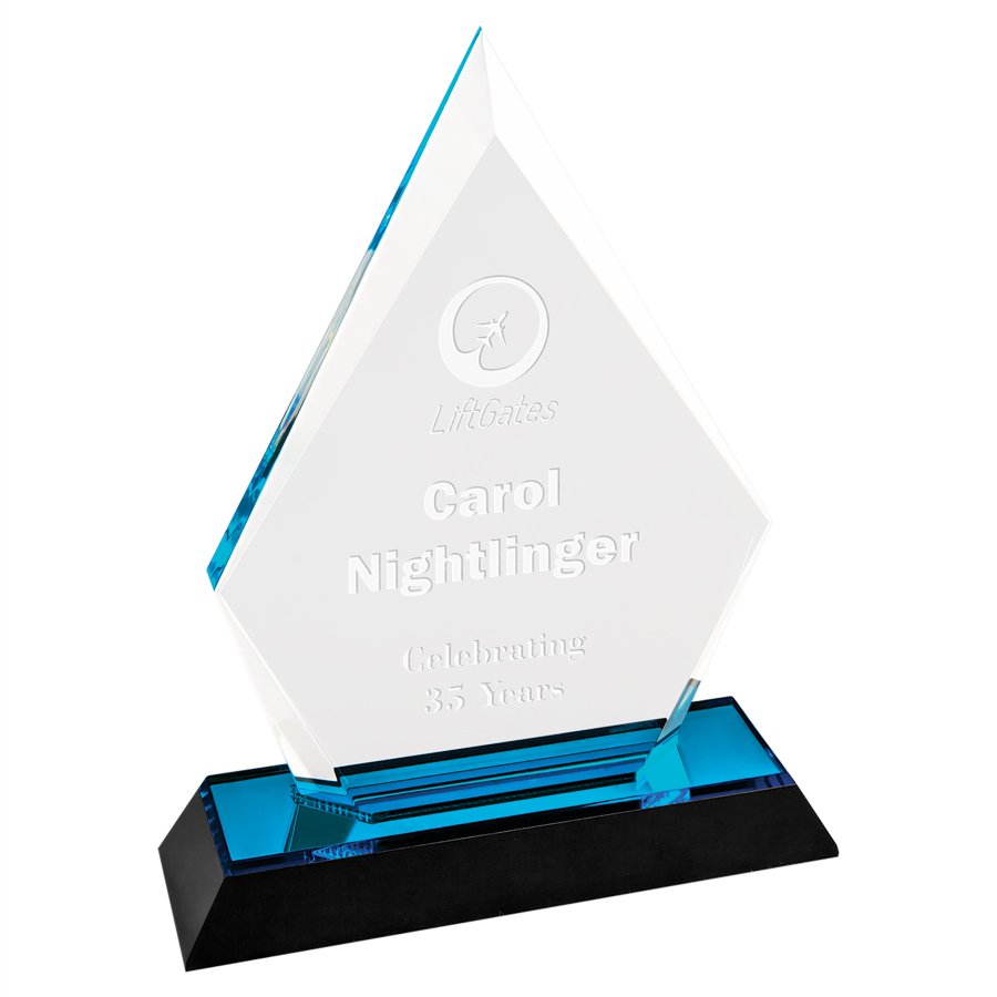 5" x 7" Blue Arrow Point Impress Acrylic Award