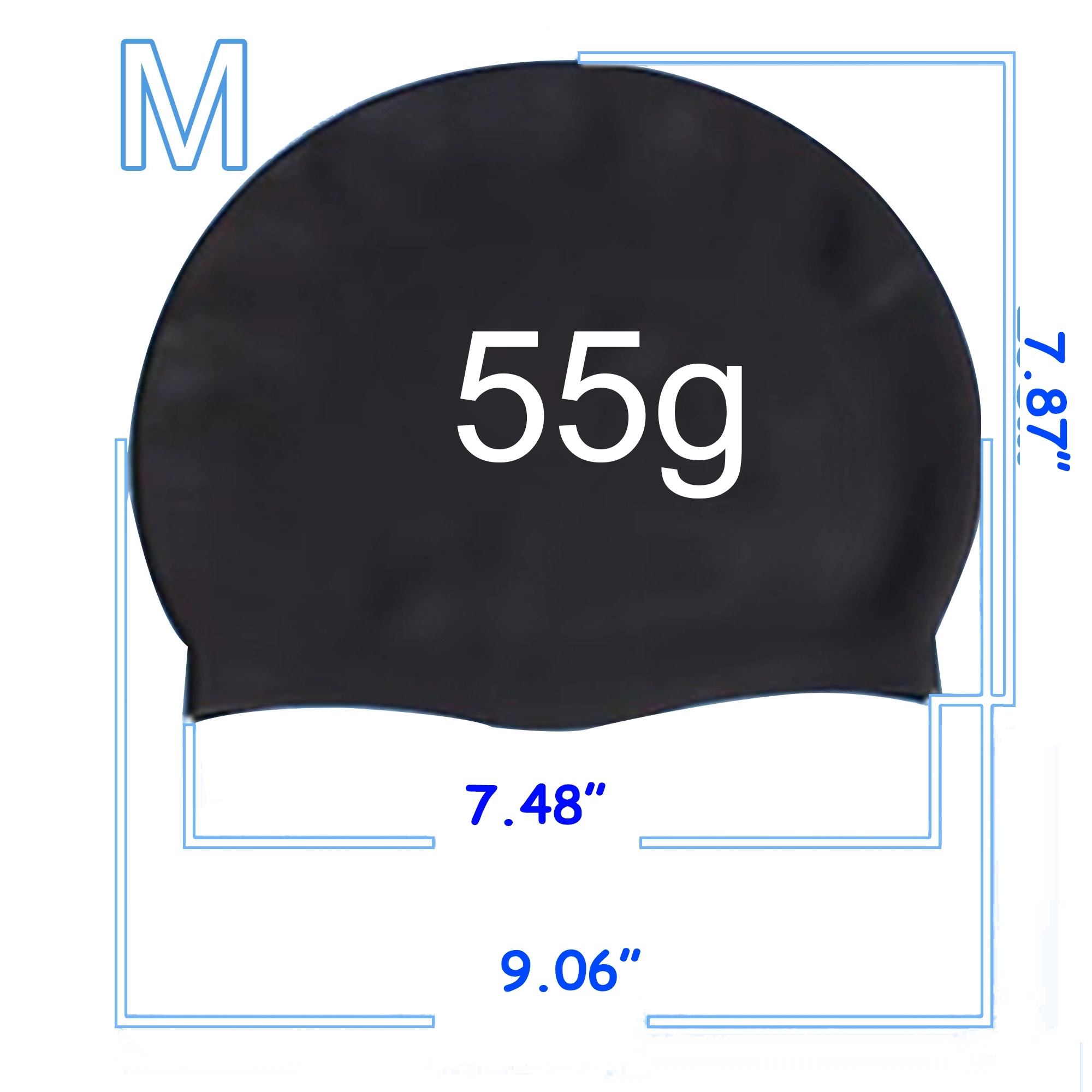 55g Silicone Swim Caps MOQ 100PCS 3