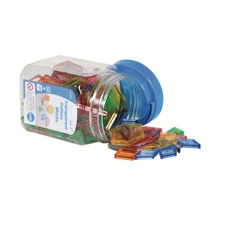 Transparent Pattern Blocks - Mini Jar Set of 120 1