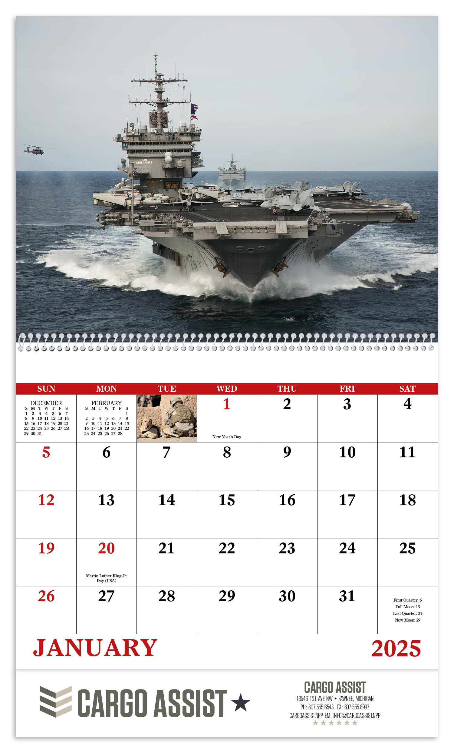 Good Value™ American Armed Forces - Spiral Calendar 18