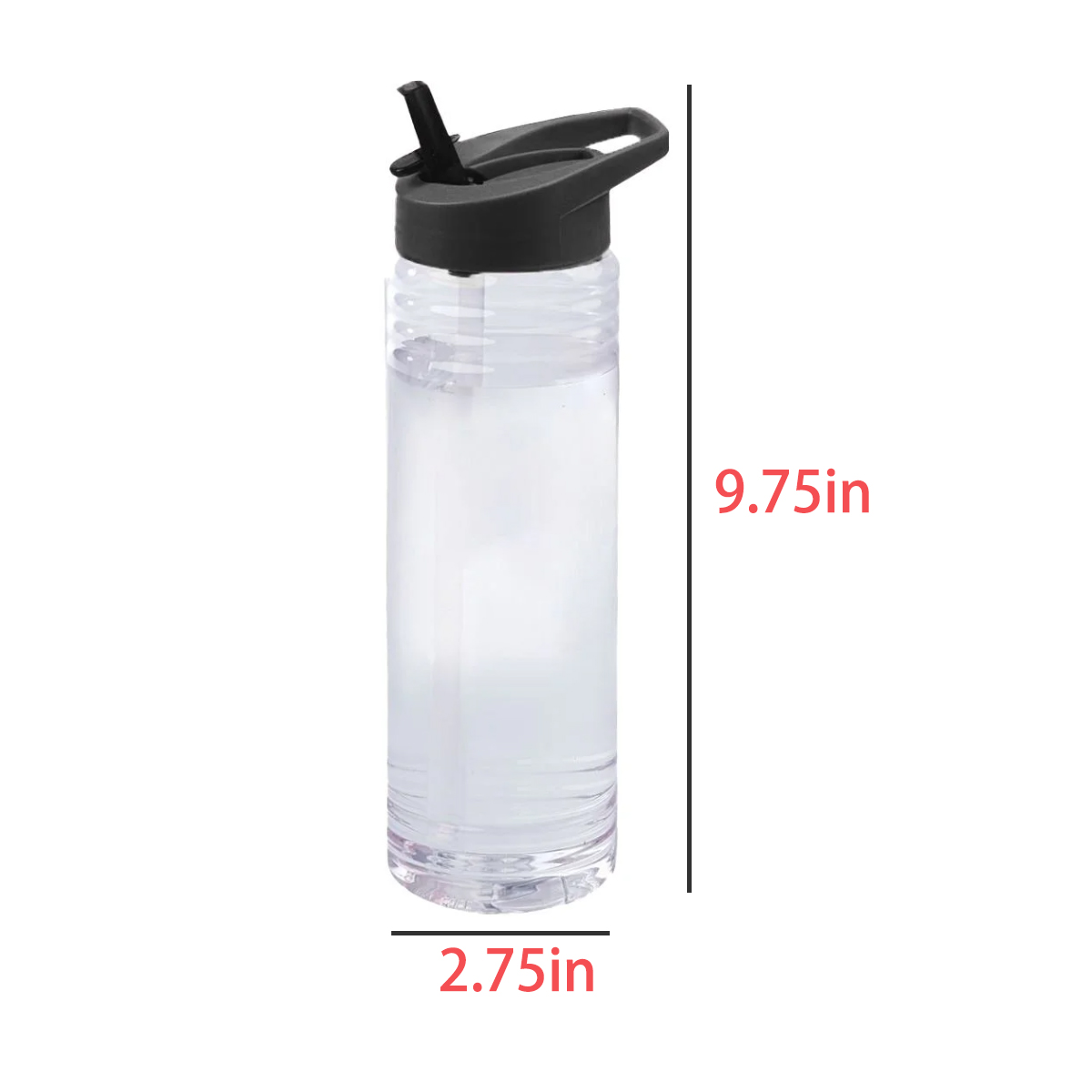 23Oz. Clear Sports Water Bottle with Flip Straw Lid 4
