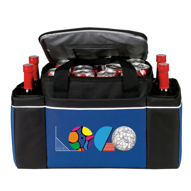 24 Cans Easy Access Cooler Plus Wine Bottle Holders 7