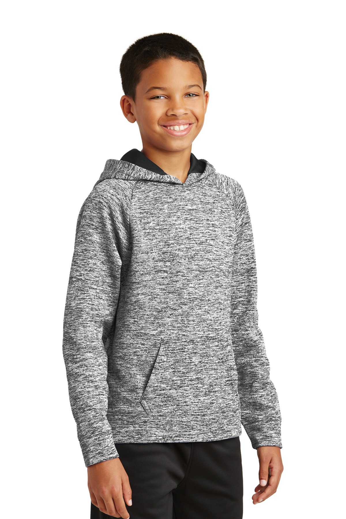 Sport-Tek Youth PosiCharge Electric Heather Fleece Hooded Pullover. YST225 6