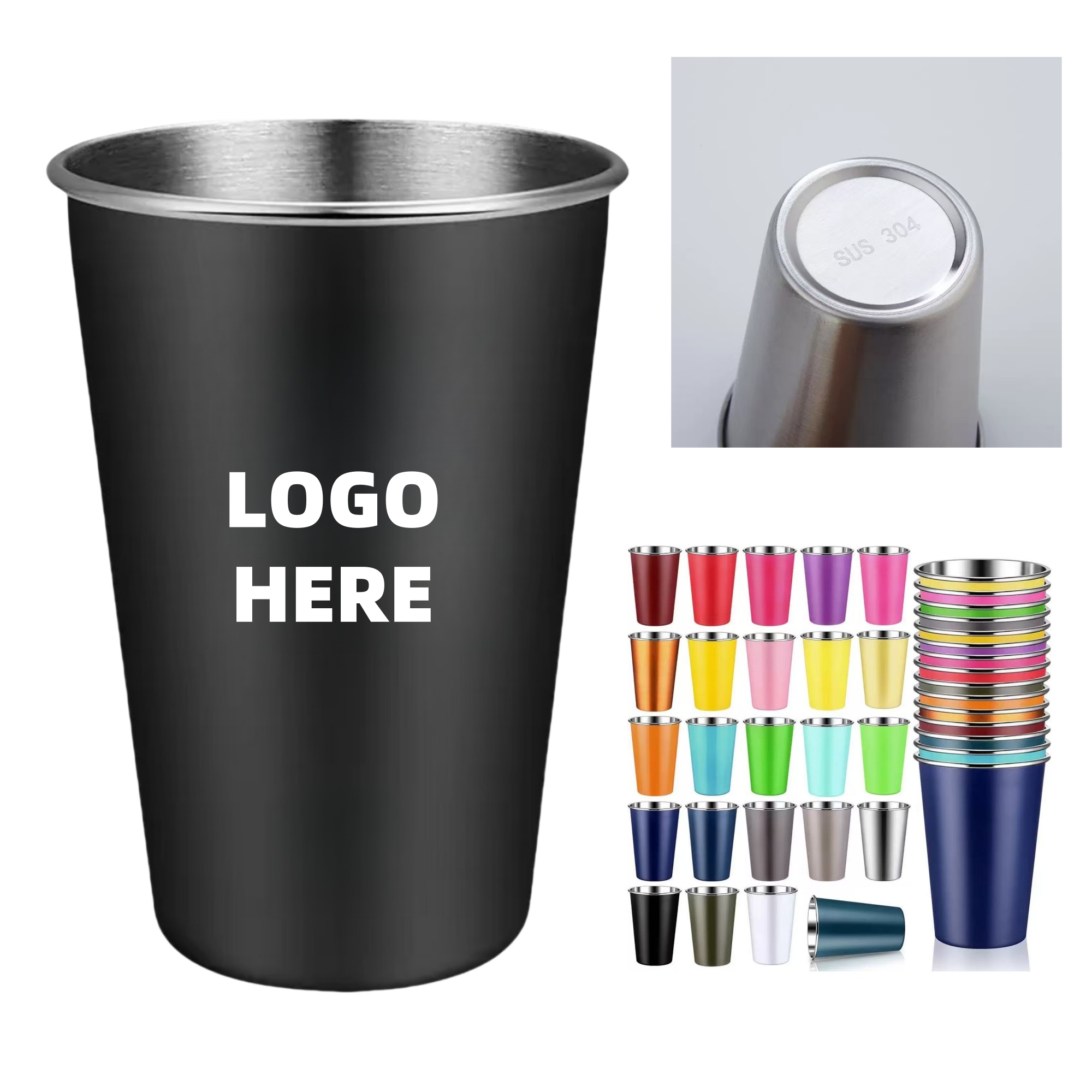 16 Oz Stainless Steel Reusable Pint Cup 2