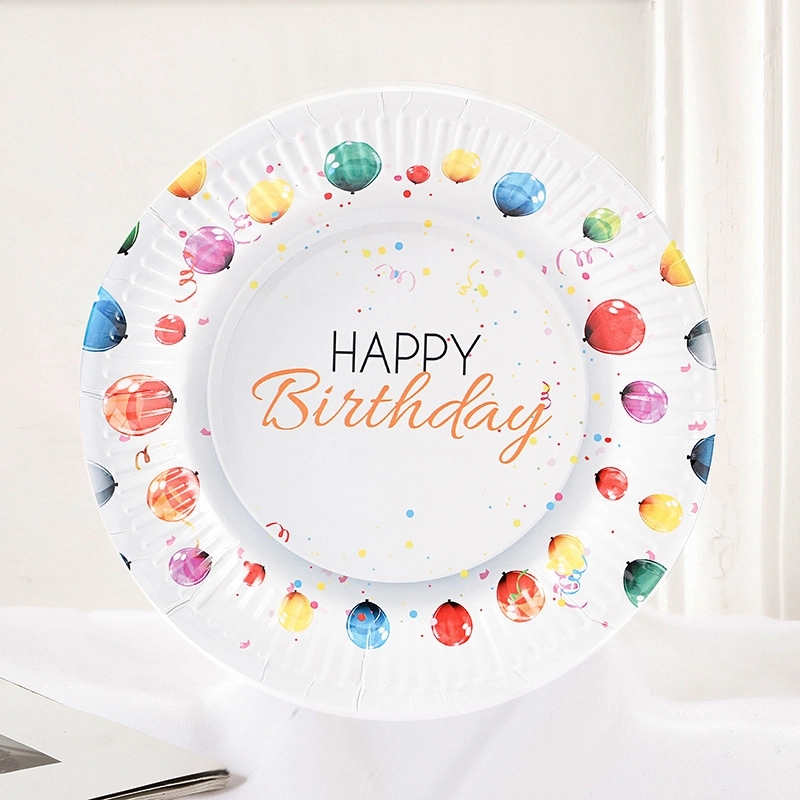 Custom 7" Disposable Party Picnic Salad Dessert Paper Plate 7