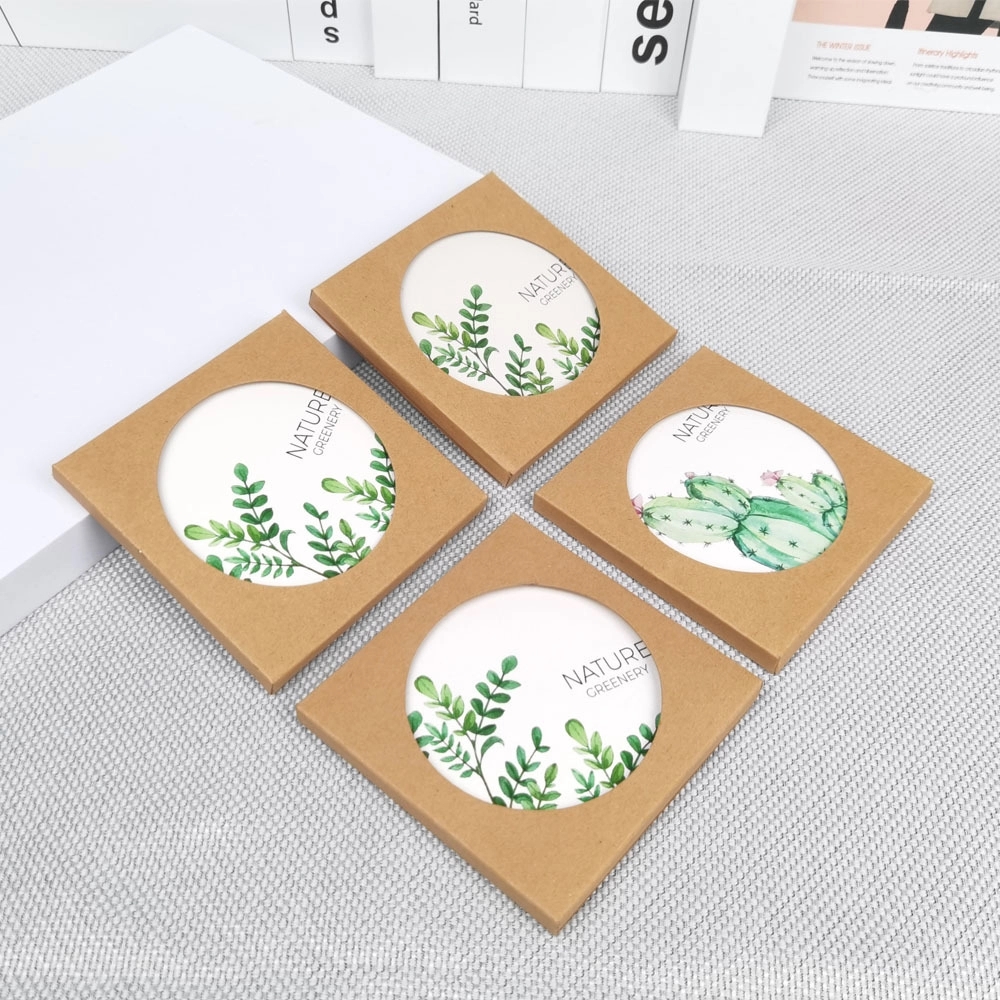Custom Absorbent Ceramic Stone Coaster with Cork Base 5