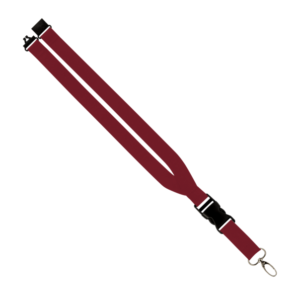 Maverick 1" Polyester Lanyard w/ Slide Buckle Release, Silver Metal Oval & Convenience Release 2
