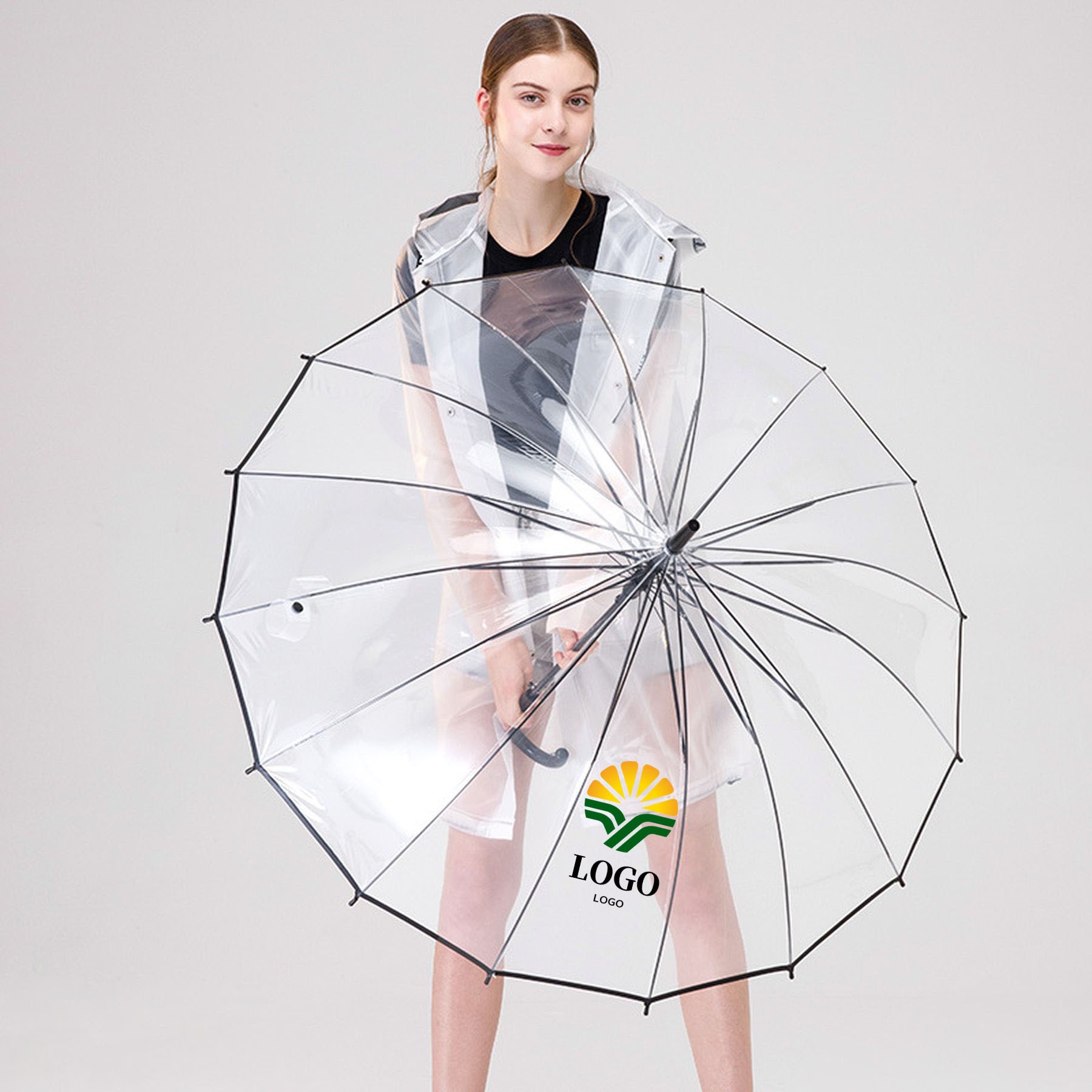 47 Inch Bubble Clear Windproof Dome Wedding Rain Umbrella