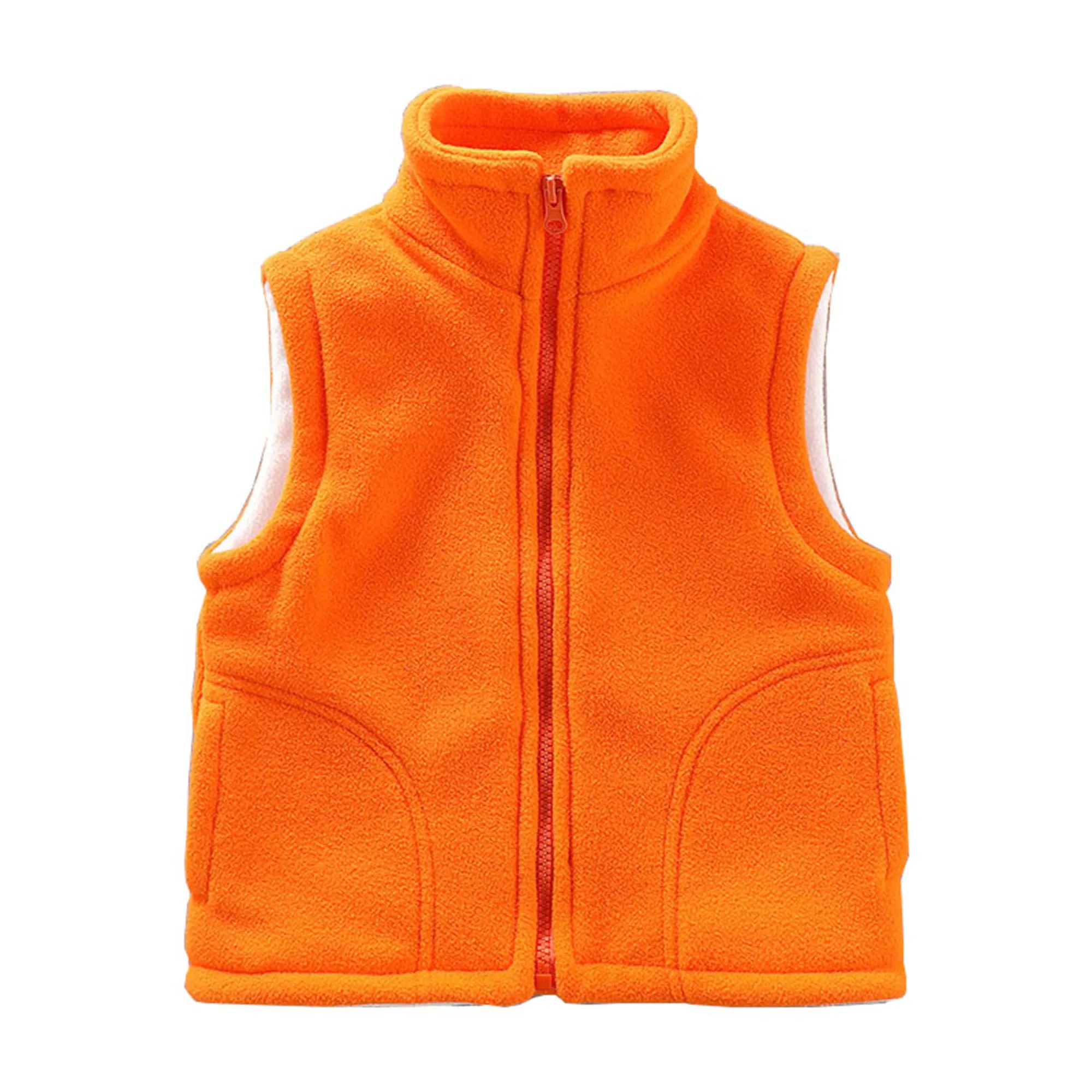 Solid Color Zipper Sleeveless Jacket for Toddler Kid 2
