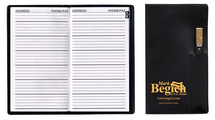 Executive Vinyl Cover Address Book with Pen 1