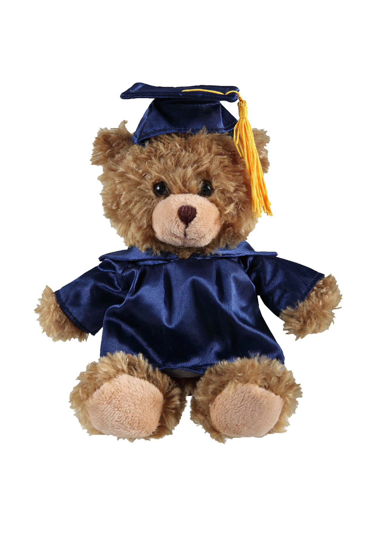 soft plush Mocha Curly Sitting Bear  with graduation cap &gown 5
