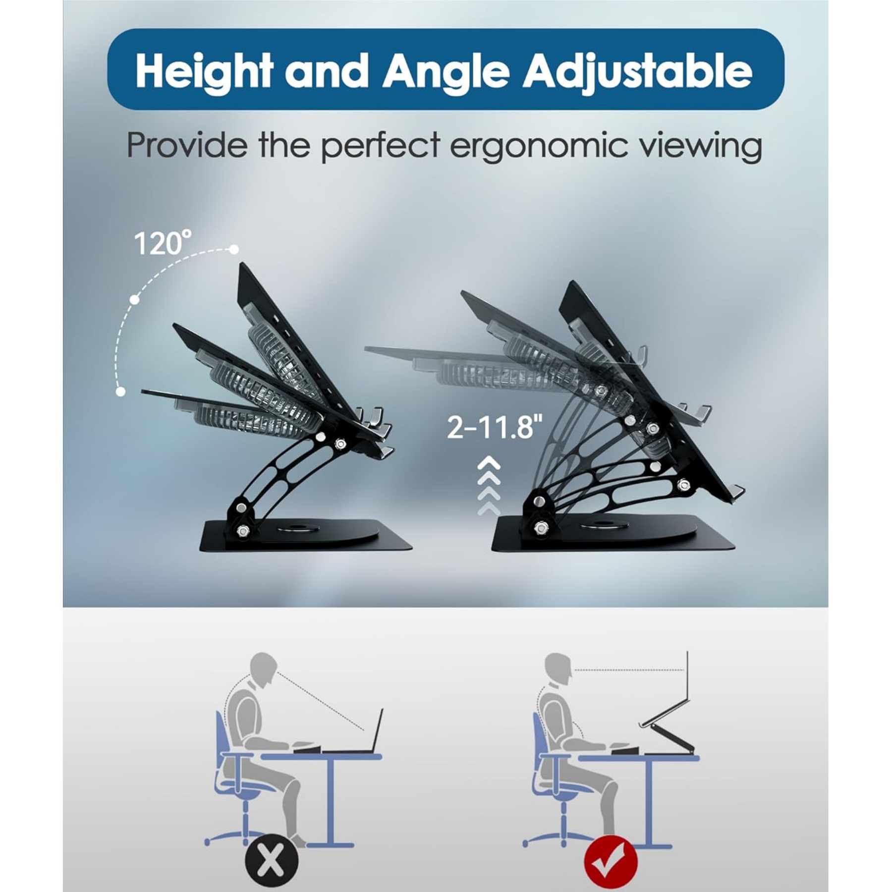 Laptop Cooling Stand with 3 Speed Fan 2