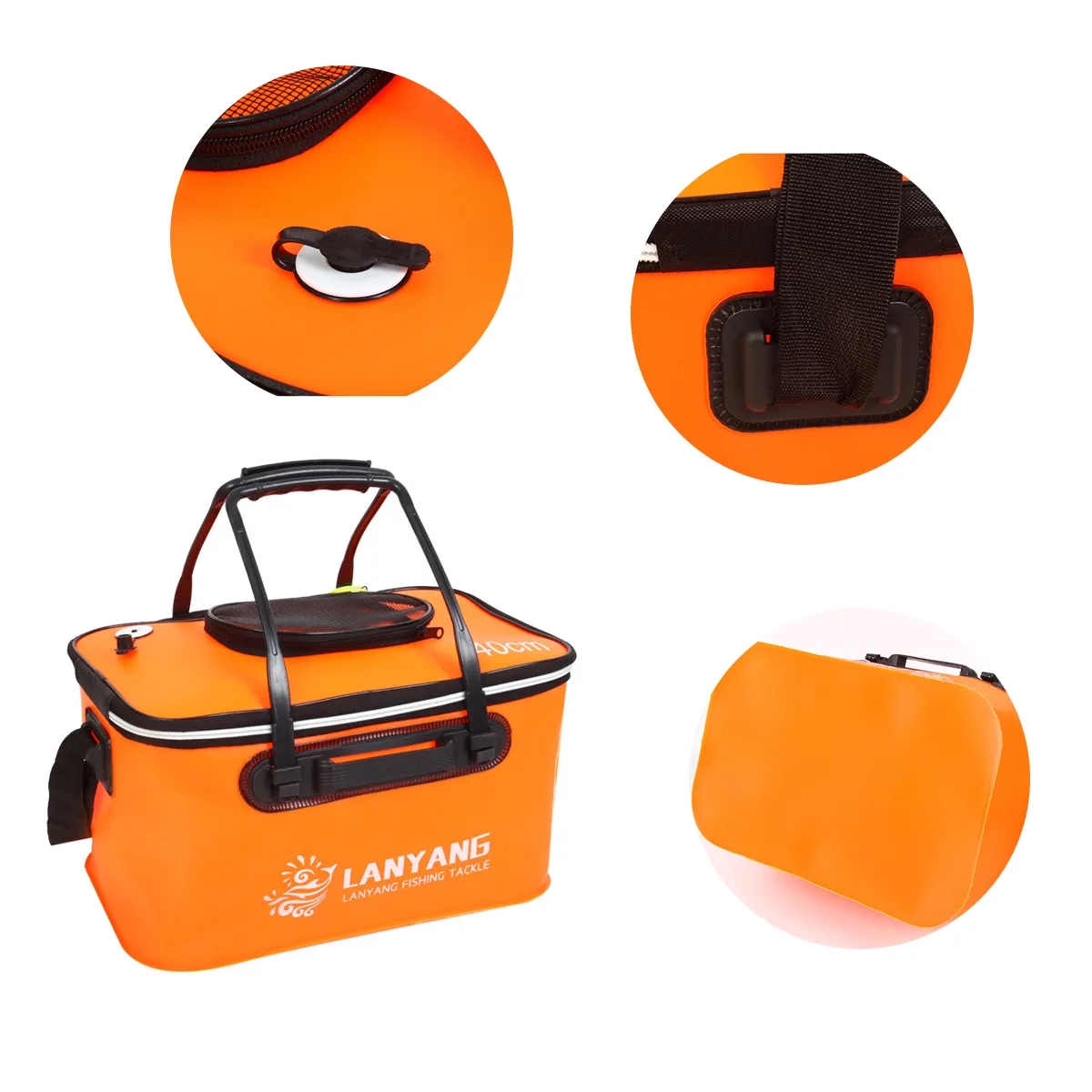 Foldable EVA Fishing Bucket With Lid And Strap 6