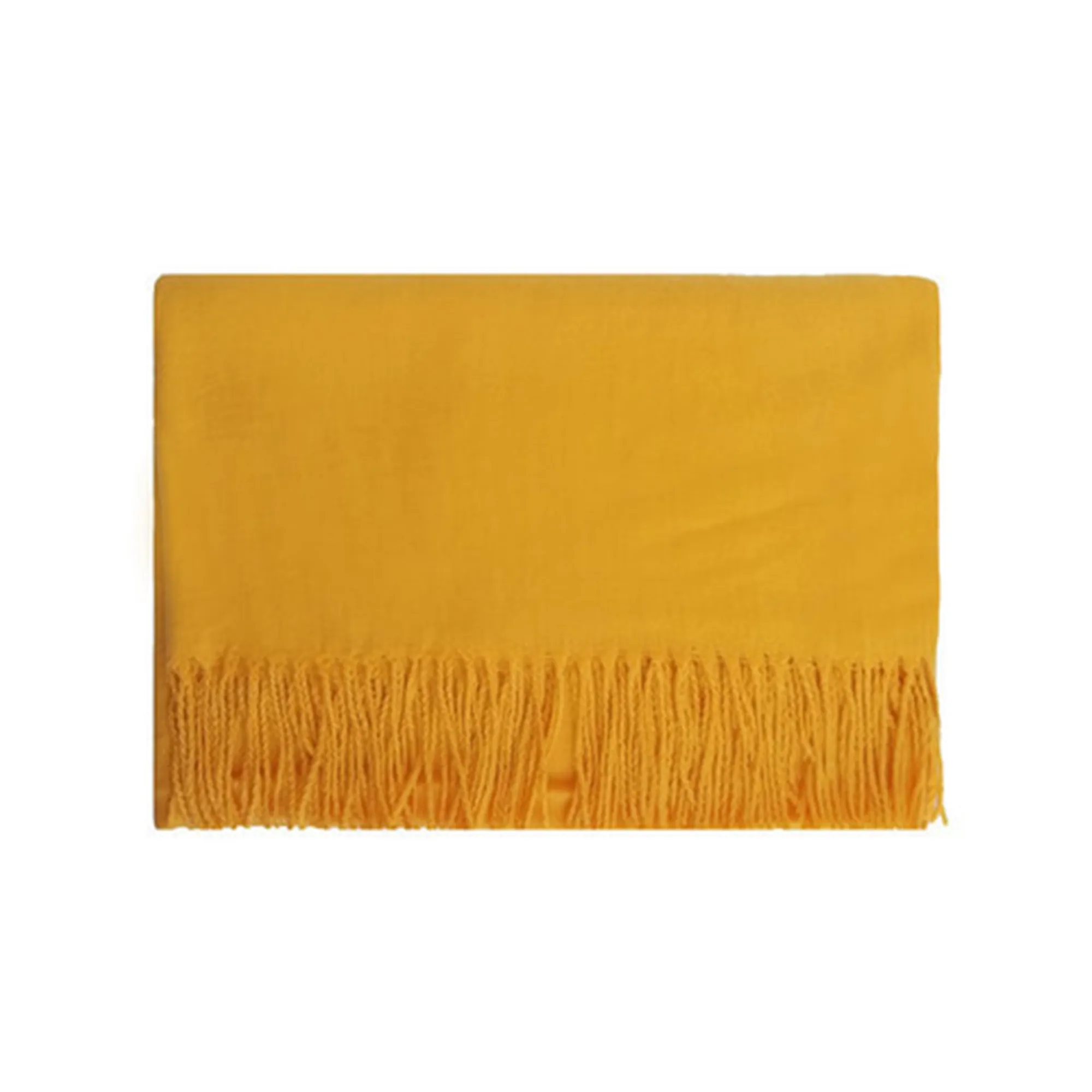 Solid Shawl Wrap Scarf With Fringes 12