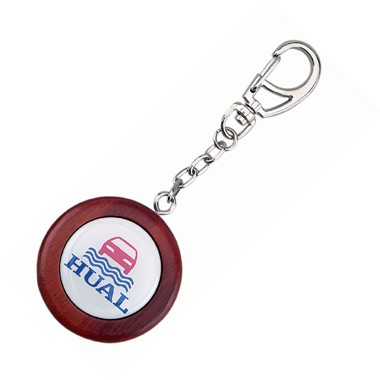 Rosewood Round Shape Key Tag with Epoxy Coat 1