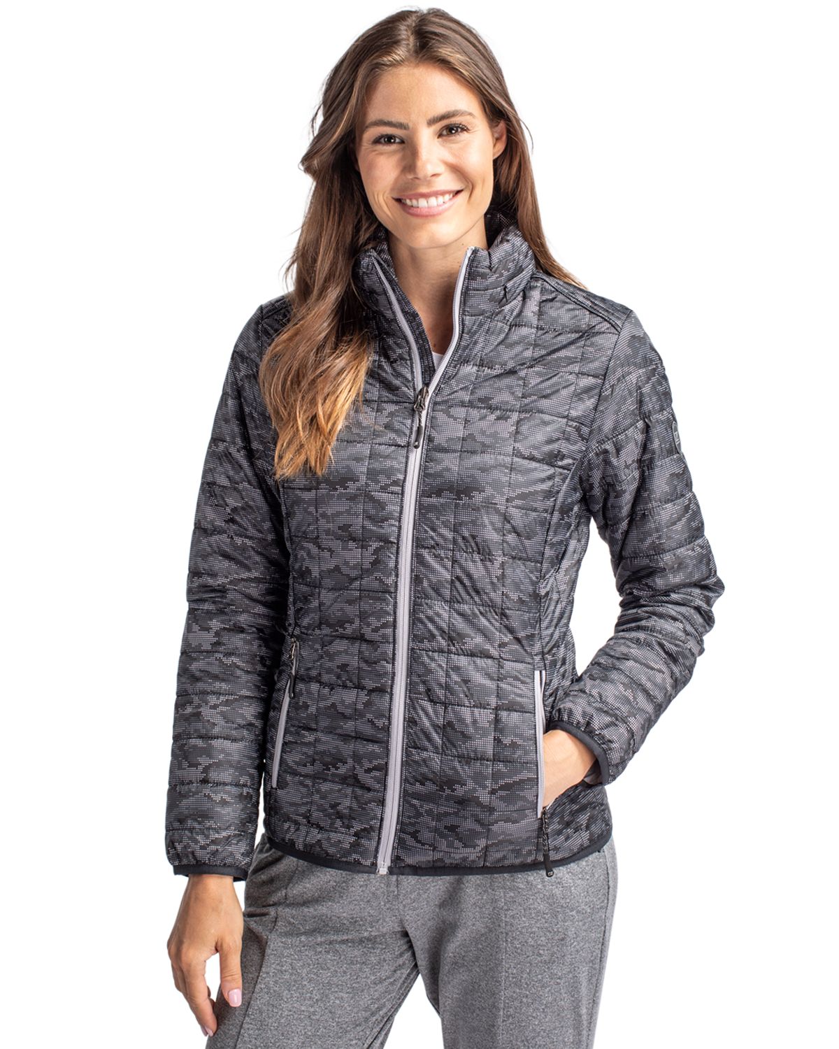 Rainier PrimaLoft Womens Eco Insulated Full Zip Printed Puffer Jacket
