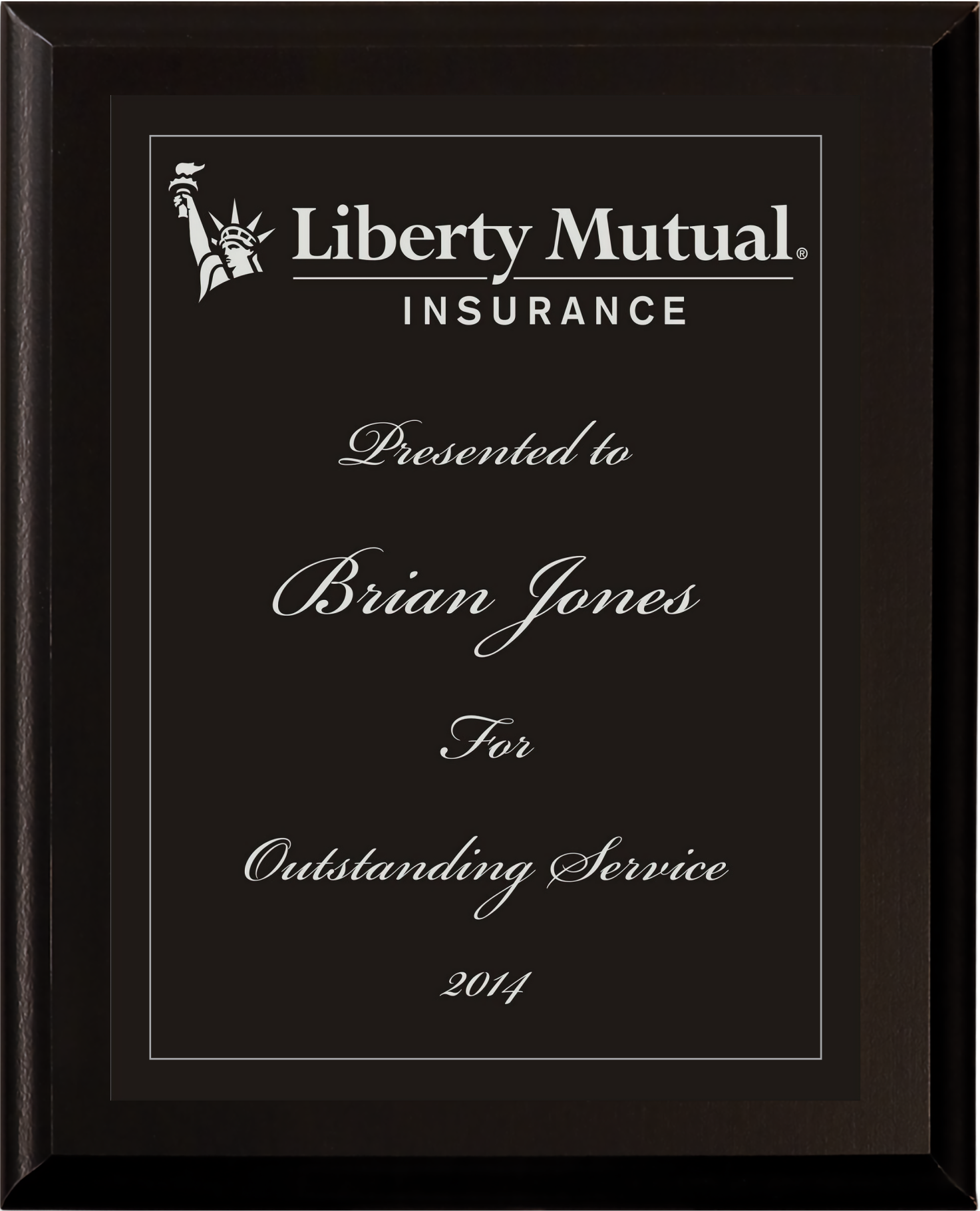 Black Matte Finish Certificate Plaque 20