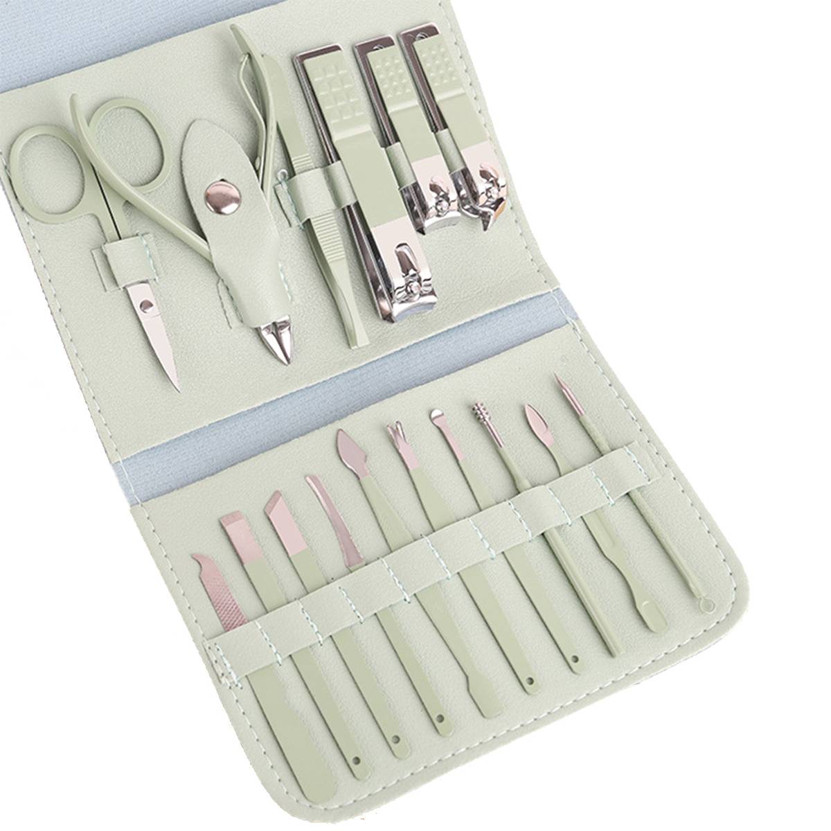 16Pcs Nail Clippers Tool Set With Pu Leather Case 3
