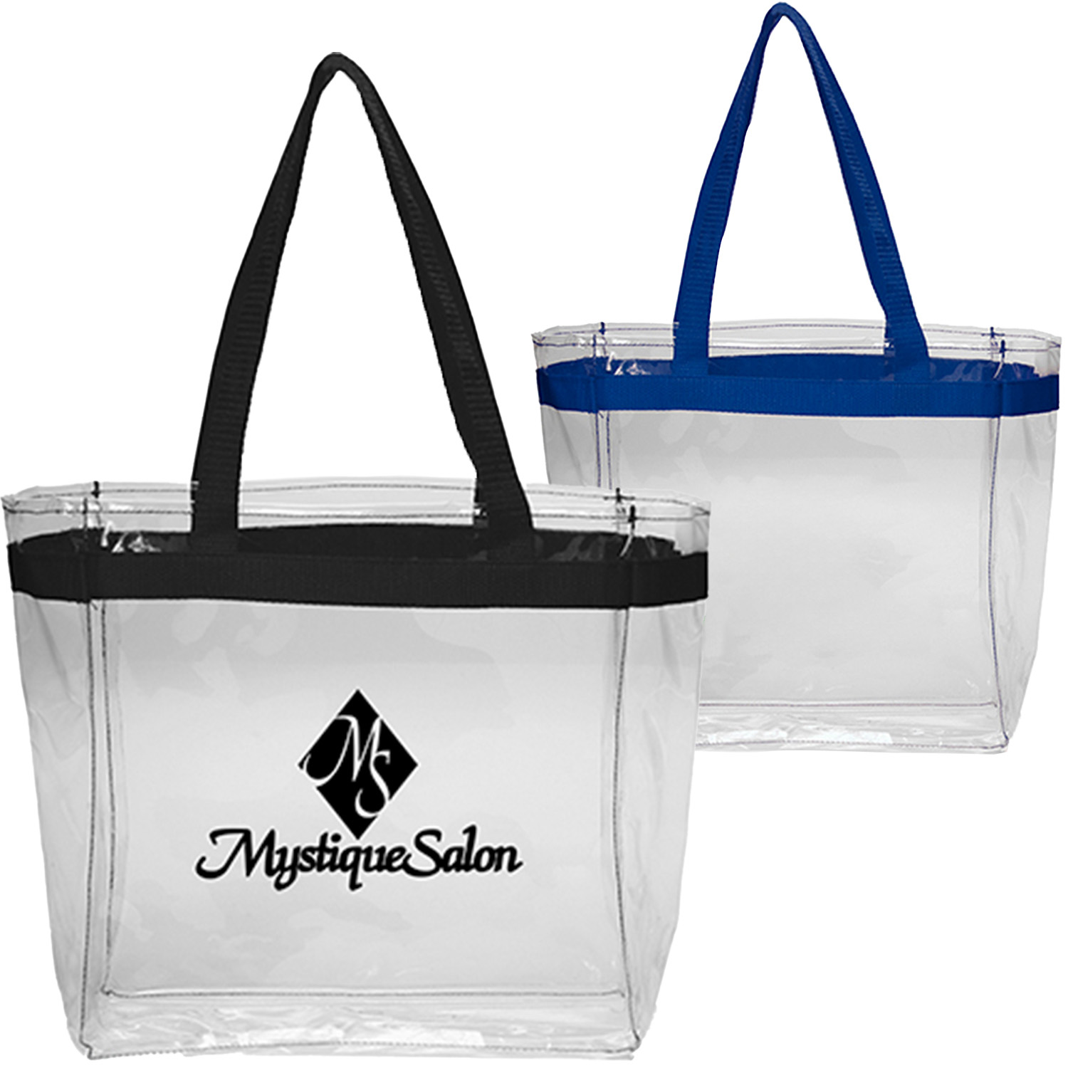 Clear Plastic Tote Bag w/ Colored Handles 2