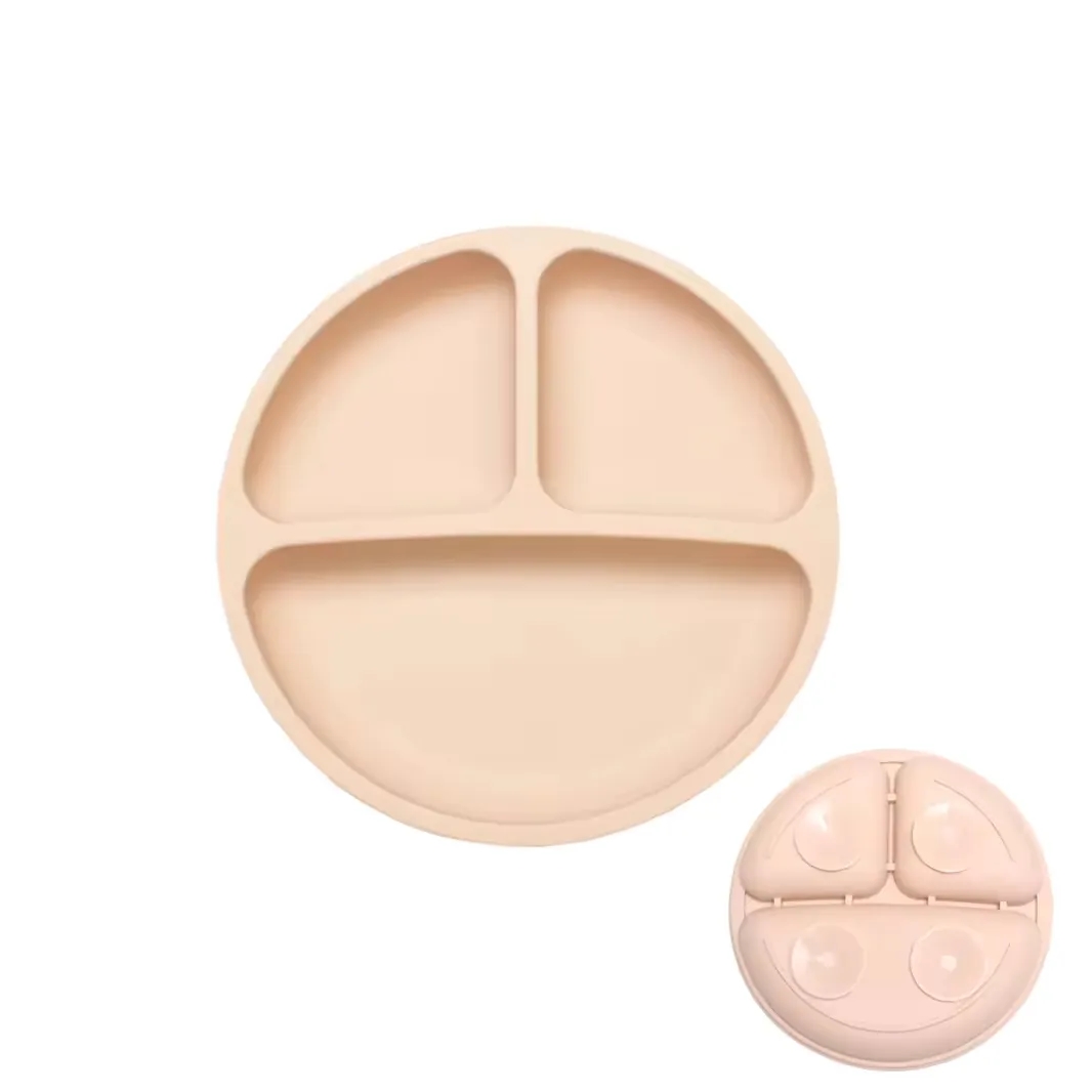 Round Silicone Suction Plate With Lid 3
